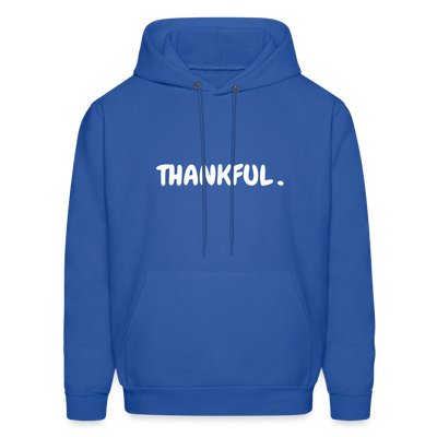 Unisex Hoodie - Thankful Front + 2 Sides - royal blue