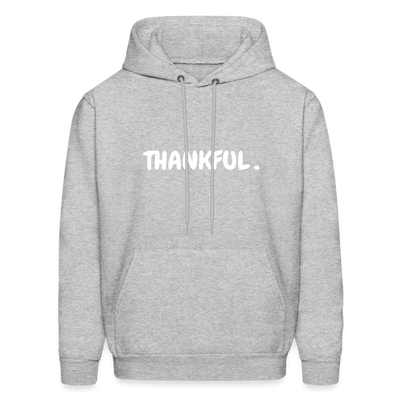 Unisex Hoodie - Thankful Front + 2 Sides - heather gray