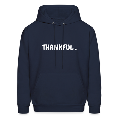 Unisex Hoodie - Thankful Front + 2 Sides - navy