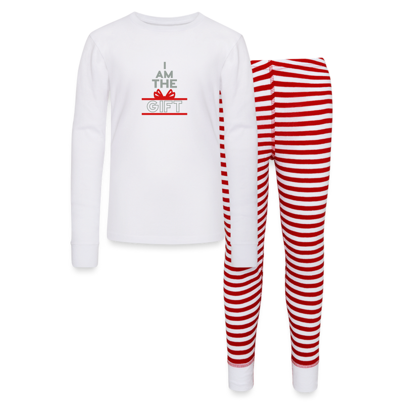 Kids’ Pajama Set - Gift - white/red stripe